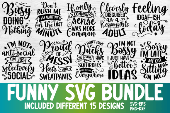 Fun SVG Bundle 15 Design Vol.02 Graphics for Crafts