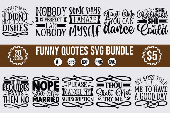 Funny SVG Quotes Bundle