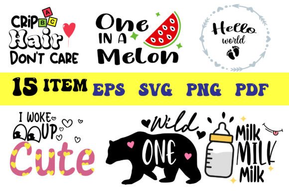 New Baby Funny SVG Bundle Graphics for Crafts